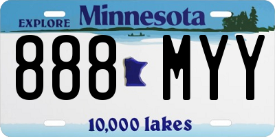 MN license plate 888MYY