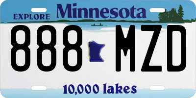 MN license plate 888MZD