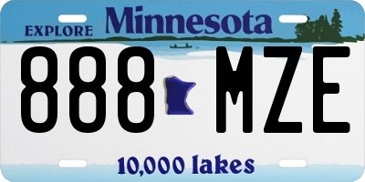 MN license plate 888MZE