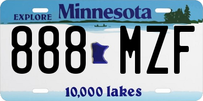 MN license plate 888MZF