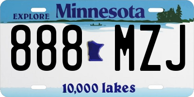 MN license plate 888MZJ