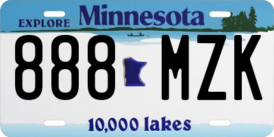 MN license plate 888MZK