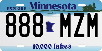 MN license plate 888MZM