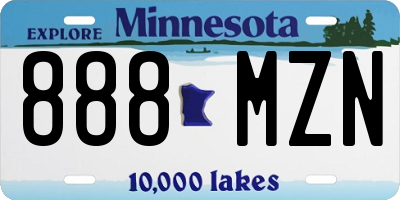 MN license plate 888MZN