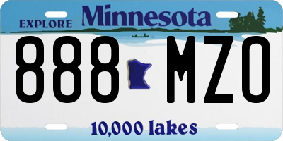 MN license plate 888MZO