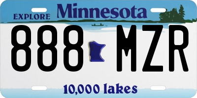MN license plate 888MZR
