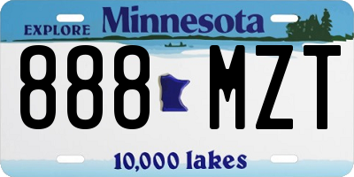 MN license plate 888MZT