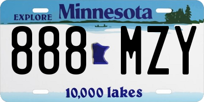 MN license plate 888MZY