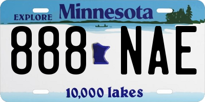 MN license plate 888NAE