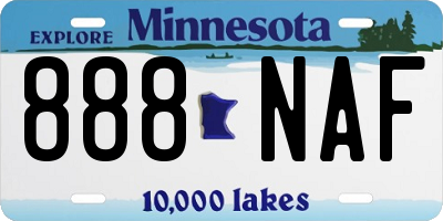 MN license plate 888NAF