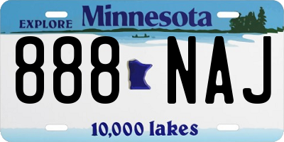 MN license plate 888NAJ