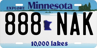 MN license plate 888NAK