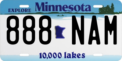 MN license plate 888NAM