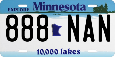 MN license plate 888NAN