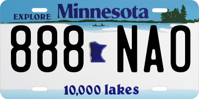 MN license plate 888NAO