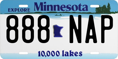 MN license plate 888NAP