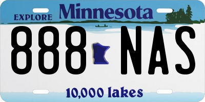 MN license plate 888NAS
