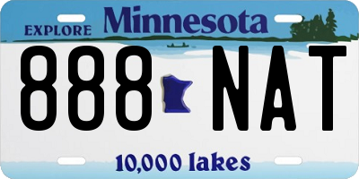 MN license plate 888NAT