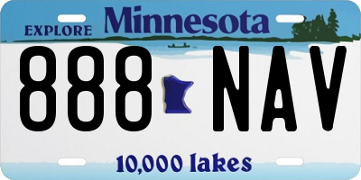 MN license plate 888NAV
