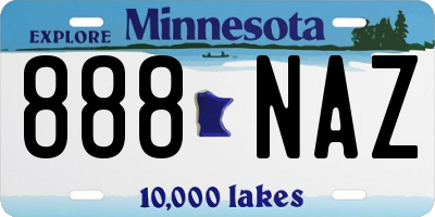 MN license plate 888NAZ