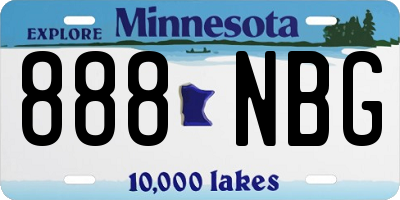MN license plate 888NBG