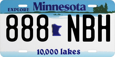 MN license plate 888NBH