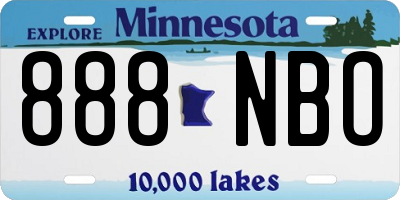MN license plate 888NBO