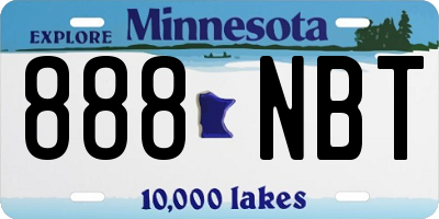 MN license plate 888NBT