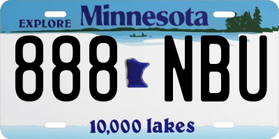 MN license plate 888NBU