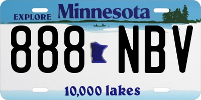 MN license plate 888NBV