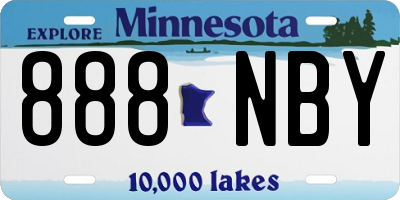 MN license plate 888NBY