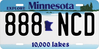 MN license plate 888NCD