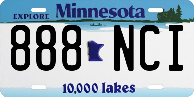 MN license plate 888NCI