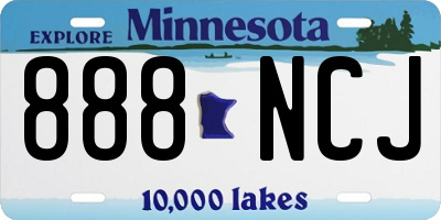 MN license plate 888NCJ