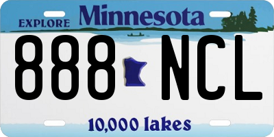 MN license plate 888NCL