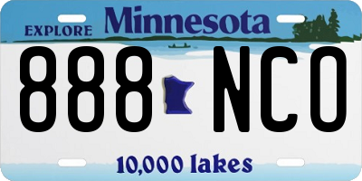 MN license plate 888NCO