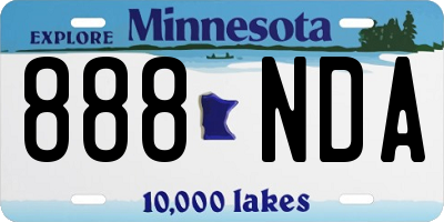 MN license plate 888NDA