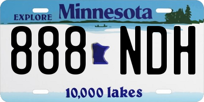 MN license plate 888NDH