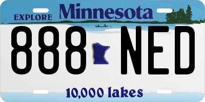 MN license plate 888NED