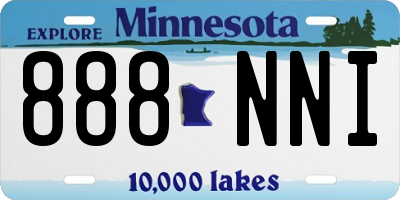 MN license plate 888NNI