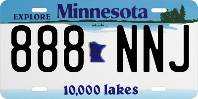 MN license plate 888NNJ