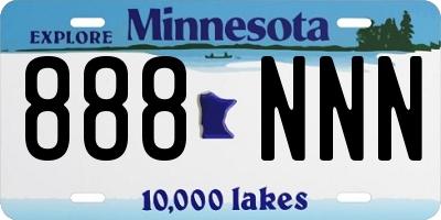 MN license plate 888NNN