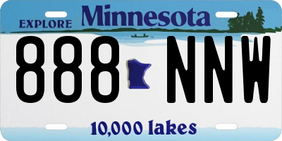 MN license plate 888NNW