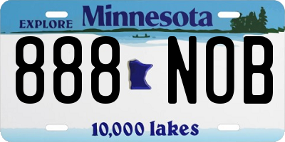 MN license plate 888NOB