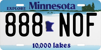 MN license plate 888NOF