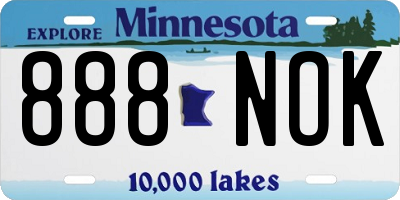 MN license plate 888NOK