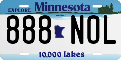 MN license plate 888NOL