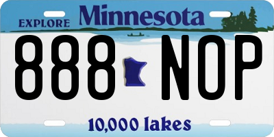 MN license plate 888NOP