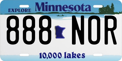 MN license plate 888NOR