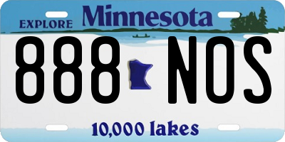 MN license plate 888NOS